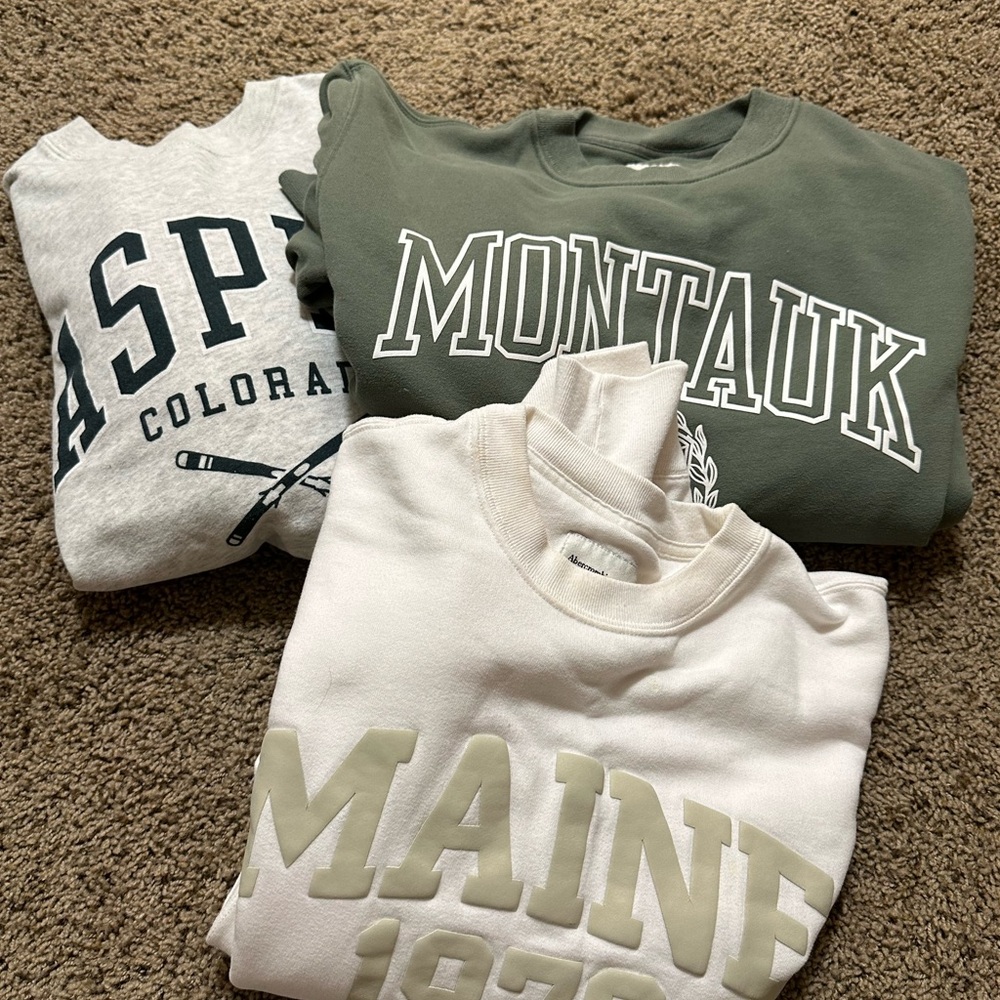 Abercrombie location sweatshirts